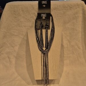 INC International Concepts Black and Silver Necklace Set